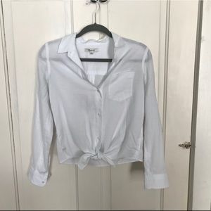 Madewell tie front shirt